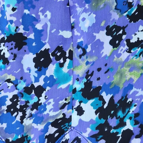 Sunny Leigh Skirt Womens Size 6P 6 Petite Purple Blue Watercolor Chiffon Lined - Picture 2 of 7